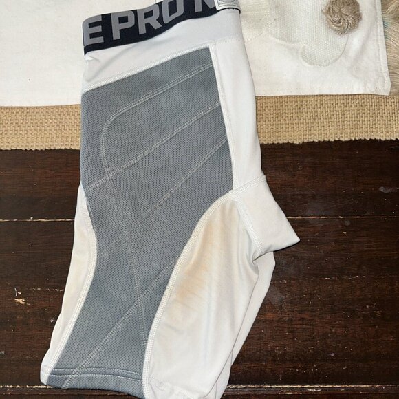 Nike Pro Hyperstrong Sliding Shorts Boys Medium Baseball White Padded MLB Logo - Picture 3 of 7